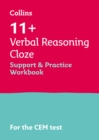 11+ Verbal Reasoning Cloze Support and Practice Workbook : For the Cem 2024 Tests - Book