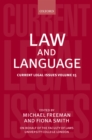 Law and Language : Current Legal Issues Volume 15 - eBook