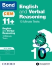 Bond 11+: English & Verbal Reasoning: CEM 10 Minute Tests: Ready for the 2024 exam : 10-11 years - Book
