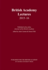 British Academy Lectures, 2015-16 - Book