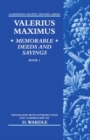 Valerius Maximus' Memorable Deeds and Sayings Book 1 - Book