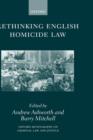 Rethinking English Homicide Law - Book