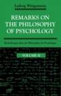 Remarks on the Philosophy of Psychology - Book