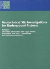 Geotechnical Site Investigations for Underground Projects : Volume 1 - Book
