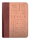 Names of Jesus Bible Cover, Zippered, Italian Duo-Tone Imitation Leather, Brown/Tan, Extra Large - Book