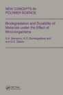 Biodegradation and Durability of Materials under the Effect of Microorganisms - Book