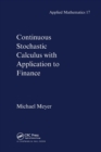 Continuous Stochastic Calculus with Applications to Finance - Book