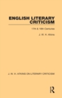 English Literary Criticism : 17th & 18th Centuries - Book