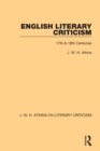 English Literary Criticism : 17th & 18th Centuries - Book