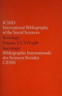 IBSS: Sociology: 1986 Vol 36 - Book