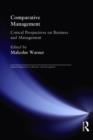Comparative Management : Critical Perspectives on Business and Management - Book