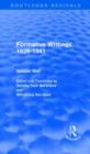 Formative Writings (Routledge Revivals) - Book