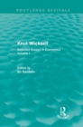 Knut Wicksell : Selected Essays in Economics, Volume 1 - Book