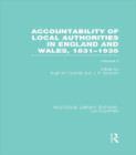 Accountability of Local Authorities in England and Wales, 1831-1935 Volume 2 (RLE Accounting) - Book