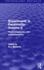Experiments in Personality: Volume 2 : Psychodiagnostics and Psychodynamics - Book
