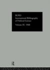 IBSS: Political Science: 1960 Volume 9 - Book