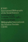 IBSS: Anthropology: 1983 Vol 29 - Book