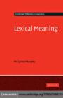 Lexical Meaning - eBook