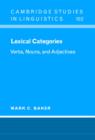 Lexical Categories : Verbs, Nouns and Adjectives - Book