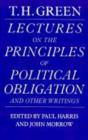 Lectures on the Principles of Political Obligation and Other Writings - Book