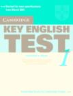 Cambridge Key English Test 1 Teacher's Book : Examination Papers from the University of Cambridge ESOL Examinations - Book