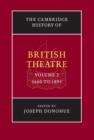 The Cambridge History of British Theatre - Book