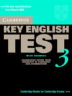 Cambridge Key English Test 3 Student's Book with Answers : Examination Papers from the University of Cambridge ESOL Examinations - Book