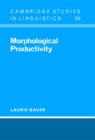 Morphological Productivity - Book