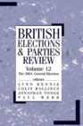 British Elections & Parties Review : The 2001 General Election - Book