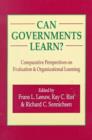Can Governments Learn? : Comparative Perspectives on Evaluation and Organizational Learning - Book