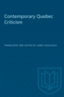 Contemporary Quebec Criticism - Book