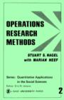 Operations Research Methods : As Applied to Political Science and the Legal Process - Book