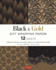 Black & Gold Gift Wrapping Papers - 12 Sheets : 18 x 24 inch (45 x 61 cm) Wrapping Paper - Book