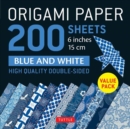 Origami Paper 200 sheets Blue and White Patterns 6" (15 cm) : Double Sided Origami Sheets Printed with 12 Different Designs (Instructions for 6 Projects Included) - Book