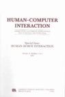 Human-robot Interaction : A Special Double Issue of human-computer Interaction - Book