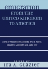 Emigration from the United Kingdom to America : Lists of Passengers Arriving at U.S. Ports, January 1873 - June 1873 - eBook