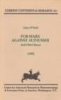 For Marx Against Althusser - Book