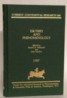 Dilthey and Phenomenology : Current Continental Research - Book