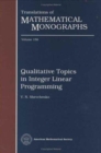Qualitative Topics in Integer Linear Programming - Book