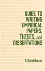 Guide to Writing Empirical Papers, Theses, and Dissertations - Book