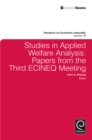 Studies in Applied Welfare Analysis : Papers from the Third ECINEQ Meeting - eBook
