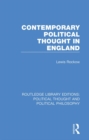Contemporary Political Thought in England - eBook
