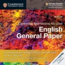 Cambridge International AS Level English General Paper Digital Teacher's Resource Access Card - Book