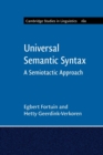 Universal Semantic Syntax : A Semiotactic Approach - Book