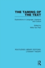The Taming of the Text : Explorations in Language, Literature and Culture - eBook