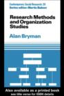 Research Methods and Organization Studies - eBook