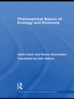 Philosophical Basics of Ecology and Economy - eBook