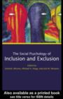 Social Psychology of Inclusion and Exclusion - eBook