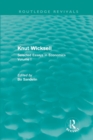 Knut Wicksell : Selected Essays in Economics, Volume 1 - eBook