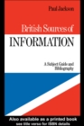 British Sources of Information : A Subject Guide and Bibliography - eBook